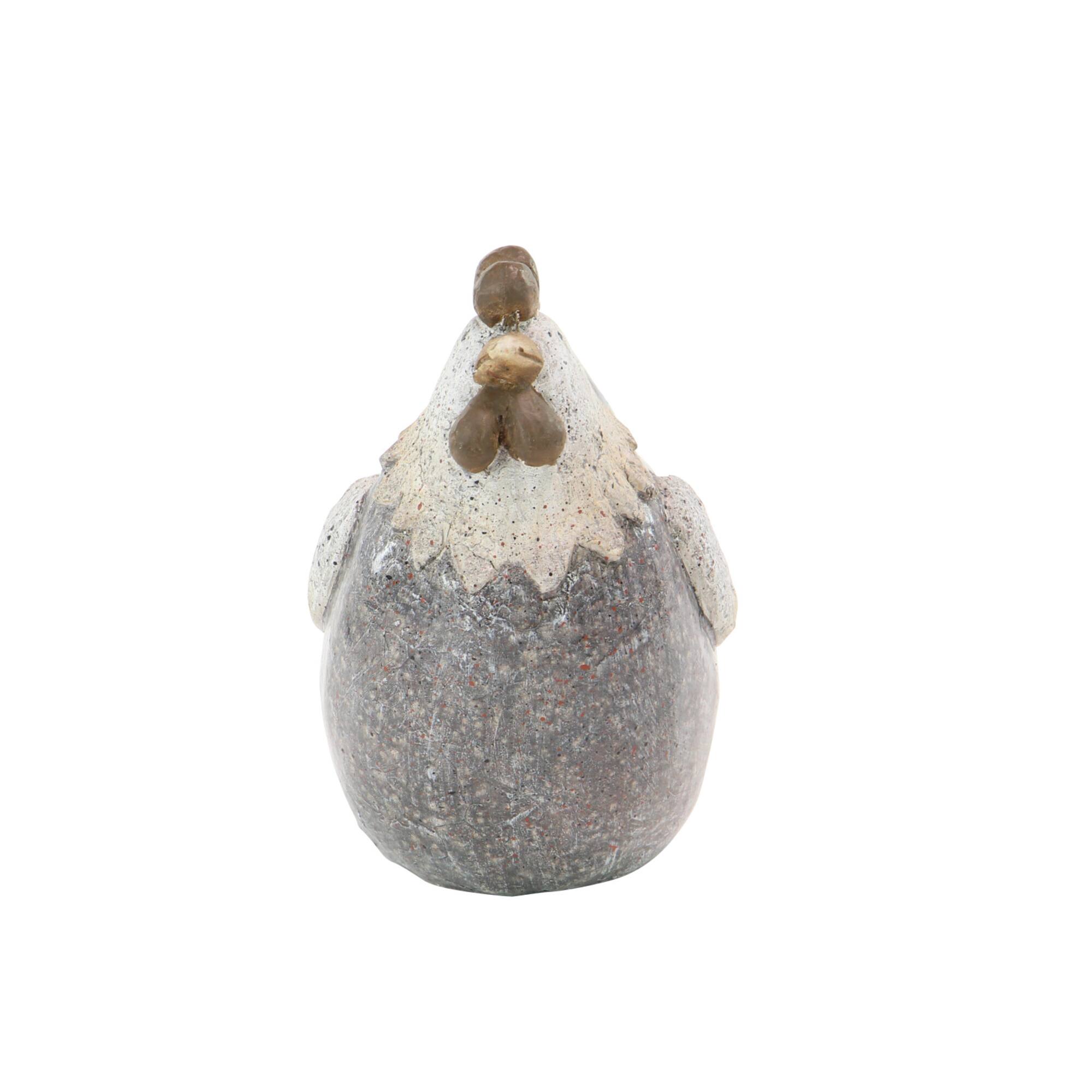 10" Gray Stone Country Hen Garden Sculpture